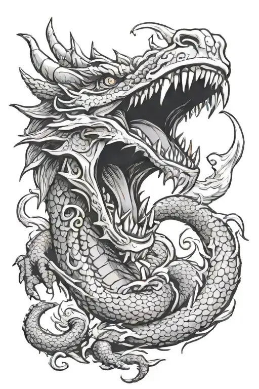 Dragon Yelling And Flying