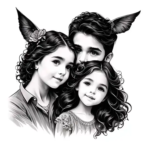 Father 4 Daughter Tattoo Design Incorporating Elements