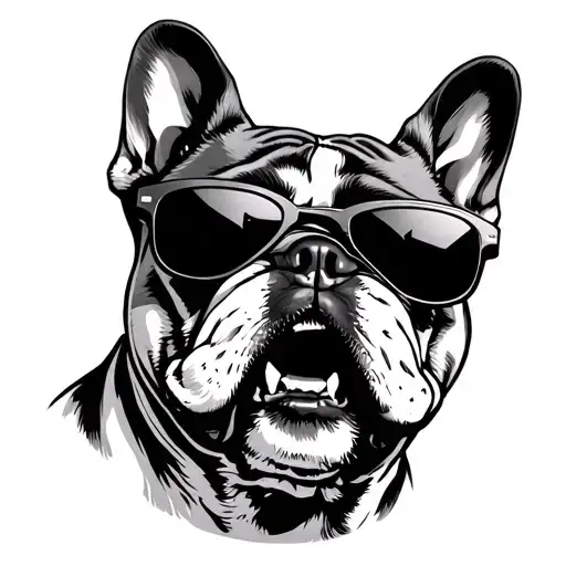 Angry French Bulldog With Sunglasses