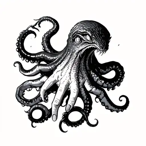 A Kraken Suminagachi In Hand