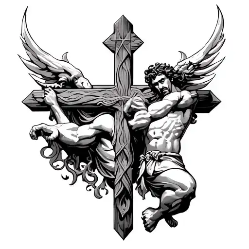 Hercules Tattoo Design Around A Cross That's Already On My Forearm