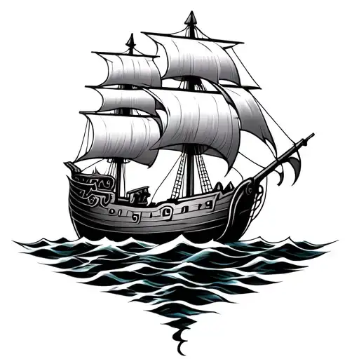 Viking Ship Sailing