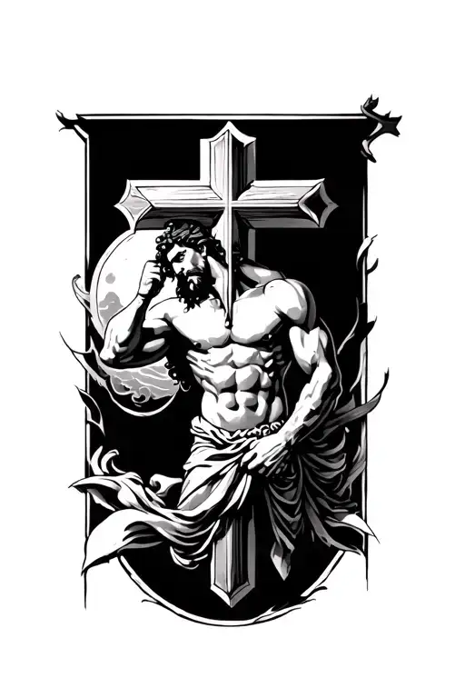 Hercules Tattoo Design Around A Cross That's Already On My Forearm