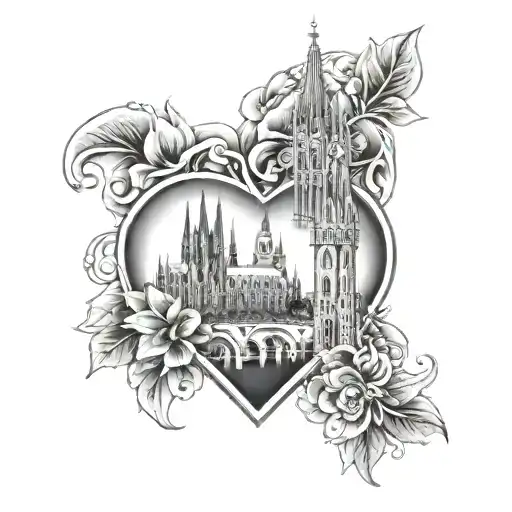 Cologne And Cologne Cathedral And Heart