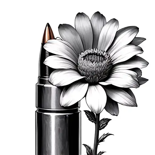A Bullet Casing With A Flower Growing Out Of It