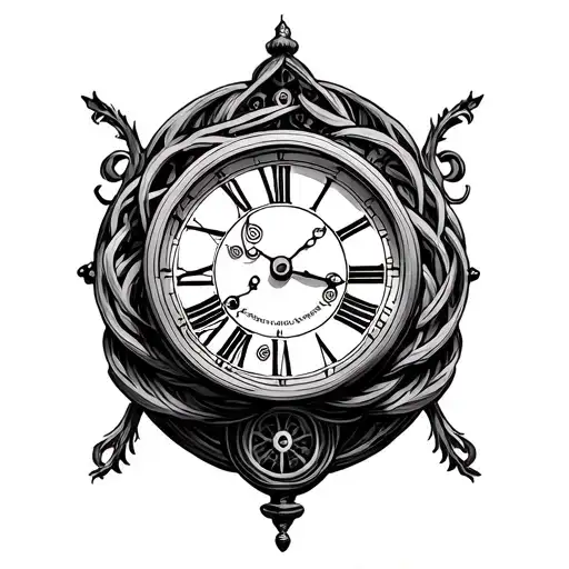 Grandfather Clock Mechanism Intertwined