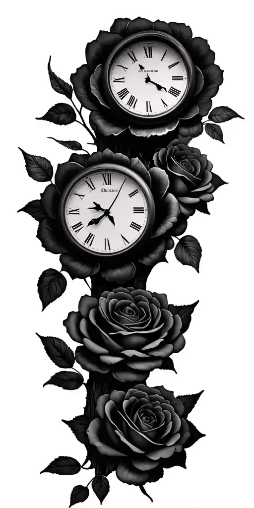 3 Kids Names Tree Clock Roses