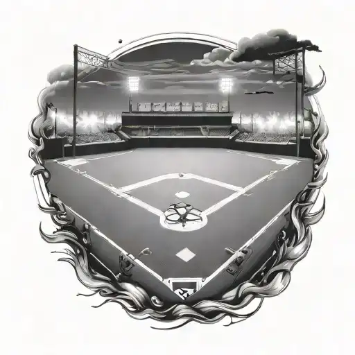Baseball Field Under Lights