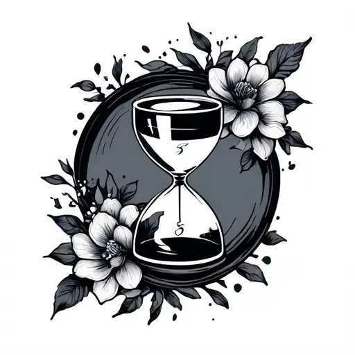 Hour Glass With A Silhouette