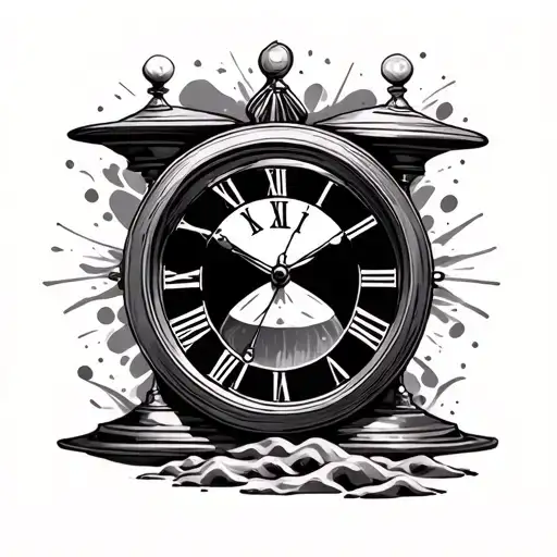 Hour Glass With Sand Clock