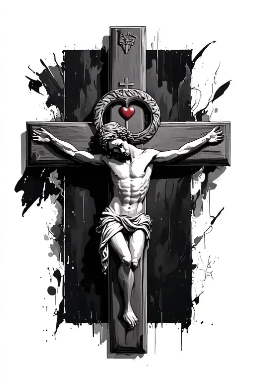 Crucifix With A Heart In The Middle