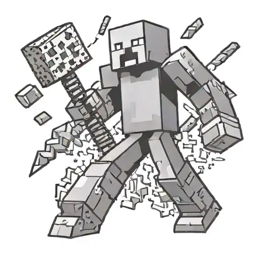 Minecraft Steve Fighting Enderman