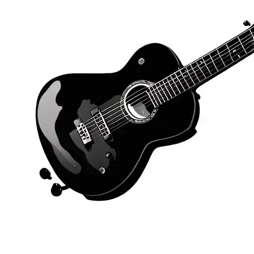 Acoustic Guitar With Shadow