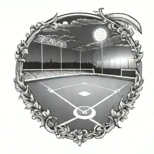 Baseball Field Under Lights