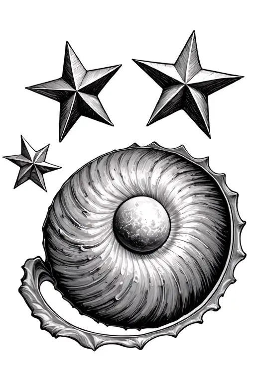 Universe Shell With 3 Beautiful Stars Forming