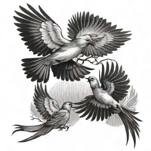 Birds Flying Each One A Sibling