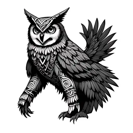 Owl Wolf Bear Totem Pole