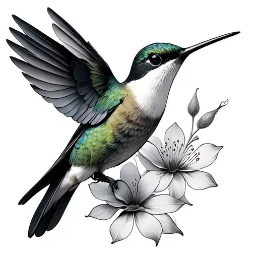 Black And White Hummingbird