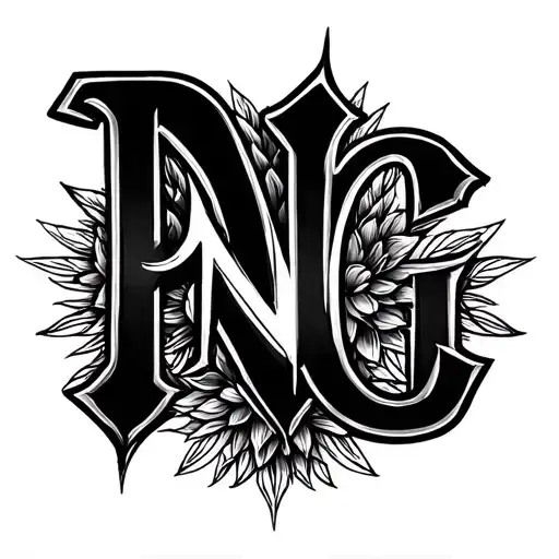 Create A Tattoo Design Combining P N G Letters In A Family