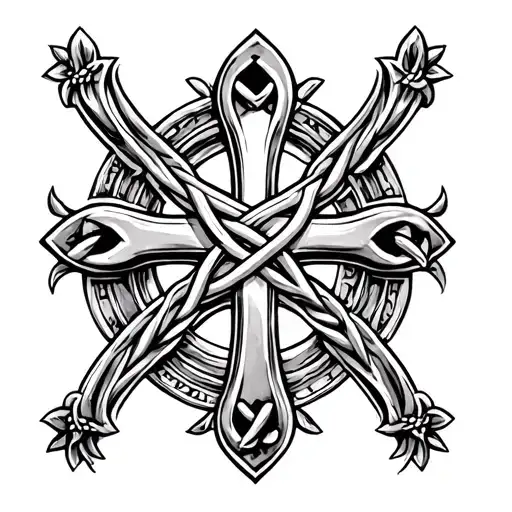 Pagan Cross With Trinity Knot Incorporated