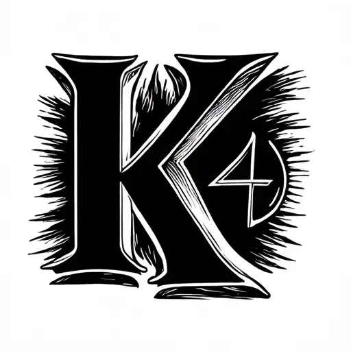 Roman Letter K And Number 4