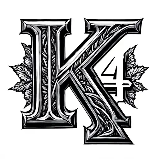 Roman Letter K And Roman Number 4