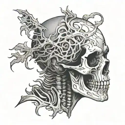 Human Turning Into A Skeleton