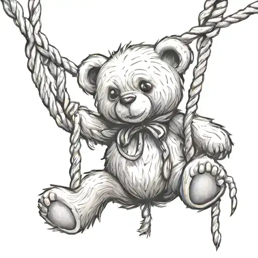 Emo Teddy Bear Hanging From Noose