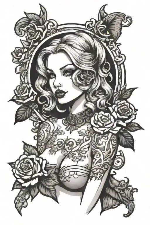 Gothic Pinup Nude Woman