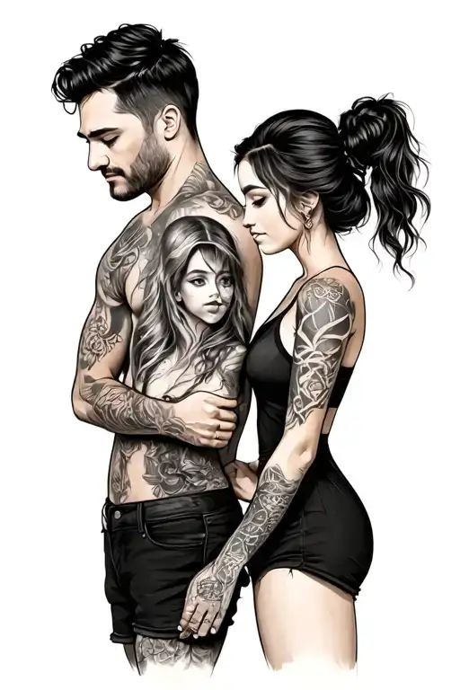 Dad And Girl Holding