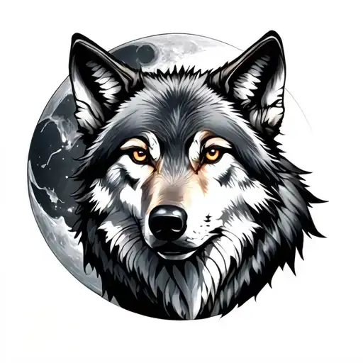 Wolf And Moon