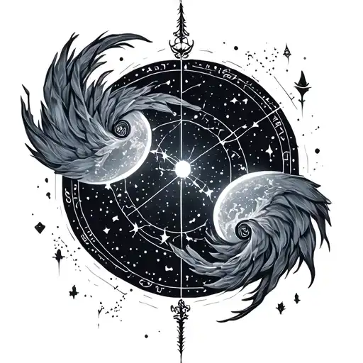 Aquarius Sagittarius Constellation Intertwined