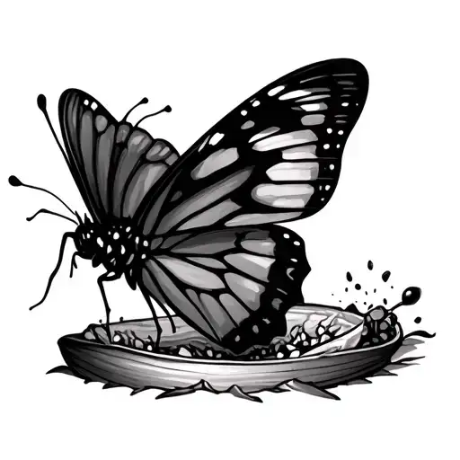 Butterfly Coming Out Of Cocoon