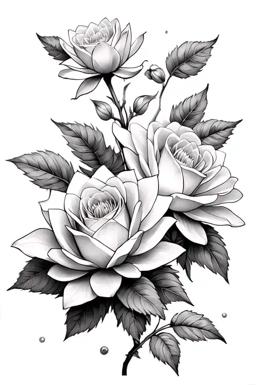 Flowers Blooming Roses And Water Lilly Flower