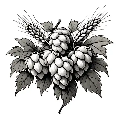 Hops Vines With Barley