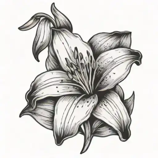 Lily Flower With Stem Spelling Lilliana In Cursive