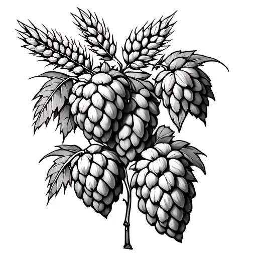 Hops Vines With Barley