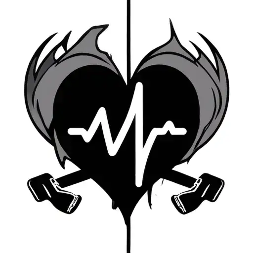 Fitness Inspired Tattoo Design Featuring Heart Rate