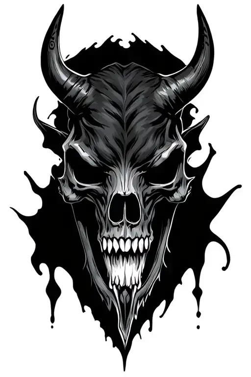 Evil Bull Demonic Skull