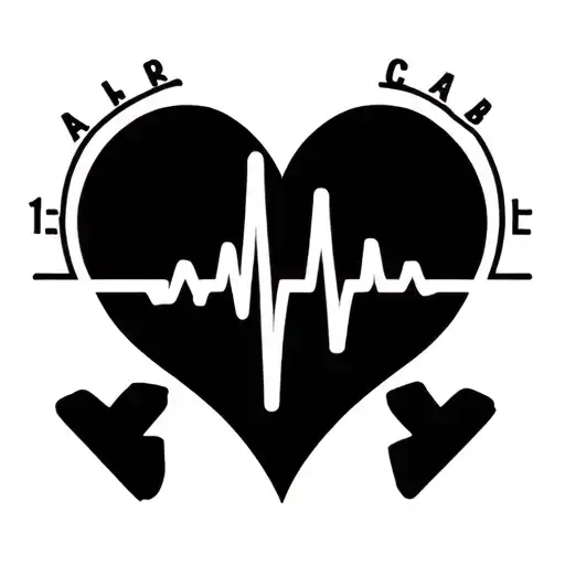 Fitness Inspired Tattoo Design Featuring Heart Rate