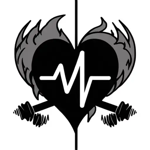 Fitness Inspired Tattoo Design Featuring Heart Rate