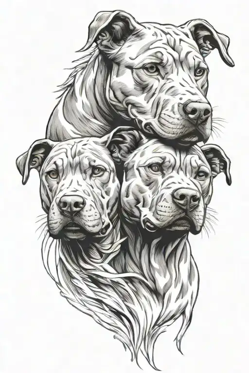 Cerberus Pitbull Dog