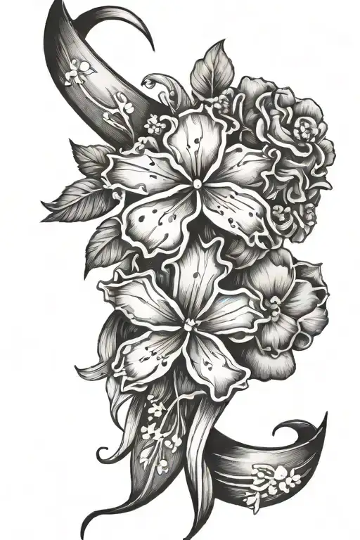 Cancer Ribbon Forget Me Not Flower