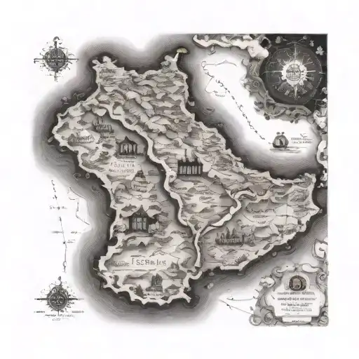 Aceint Panjab Map Made For Chest