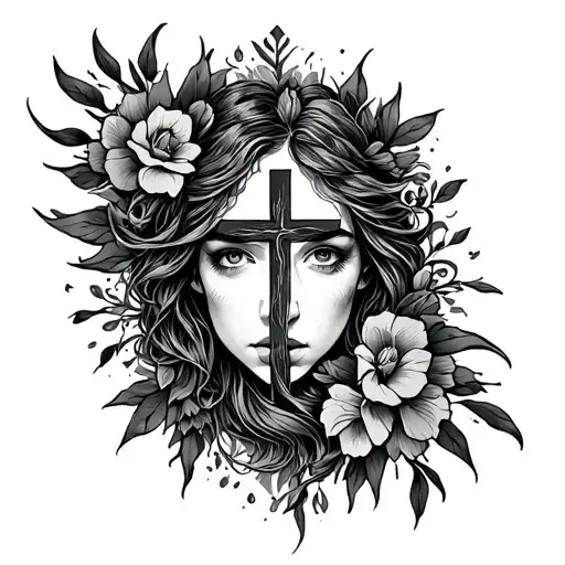 Faith Over Fear With A Cross Surrounded Femanine