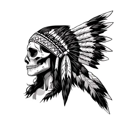 Greatful Dead And Female American Indian Headdress