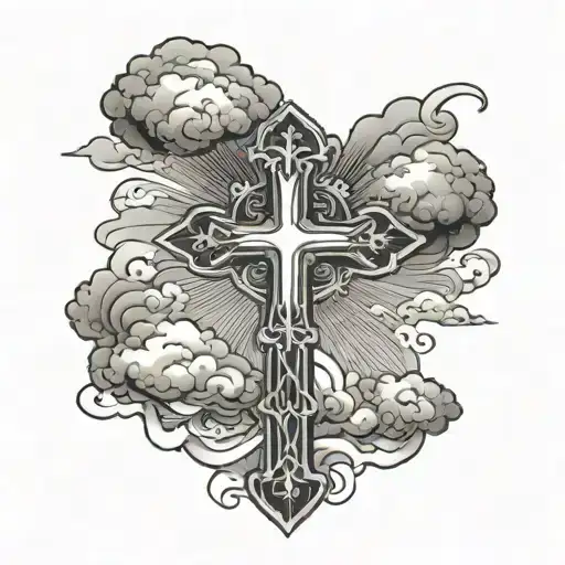 Cross Surrounded By Clouds