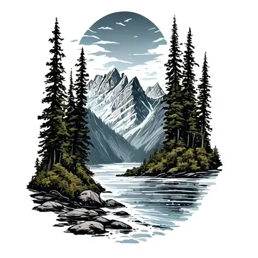 Sleeve Inspired By Glacier National Park