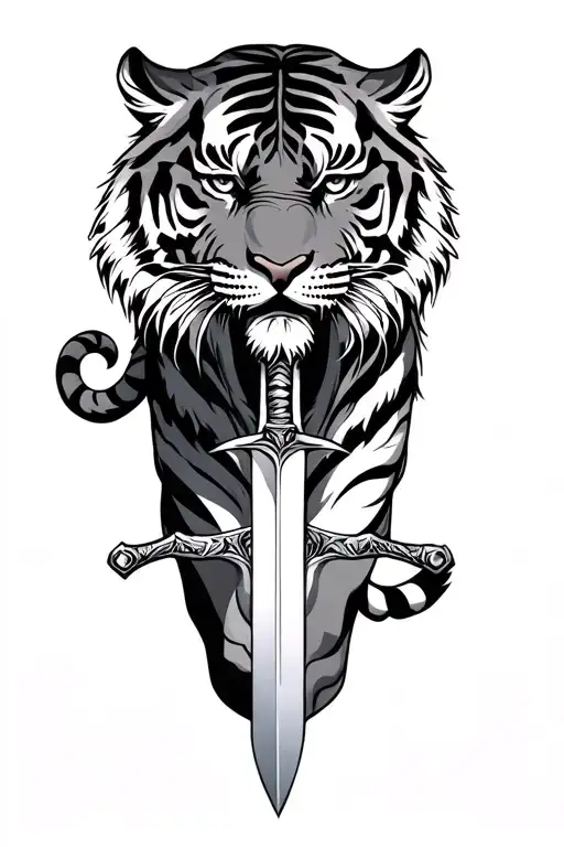 Tiger And Sword Piercing
