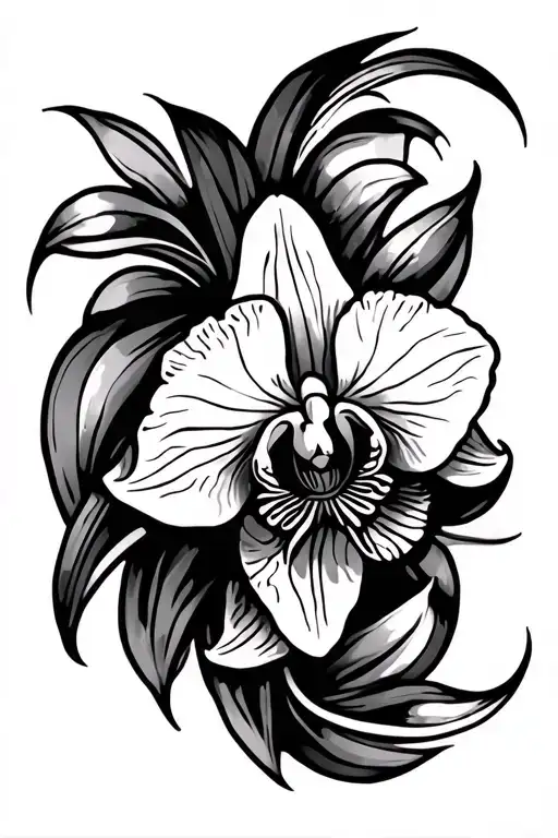 Orchidea And Tribal Design